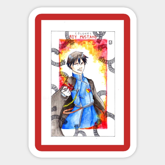 Colonel Roy Mustang Sticker by Nenril